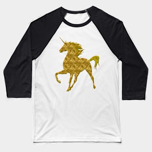 Gold Magical Unicorn Baseball T-Shirt